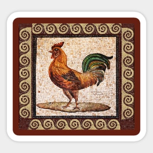 ANTIQUE ROMAN MOSAICS ,ROOSTER Sticker